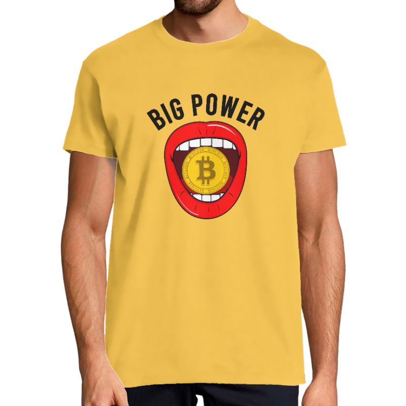 T-SHIRT BITCOIN BIG POWER HOMME
