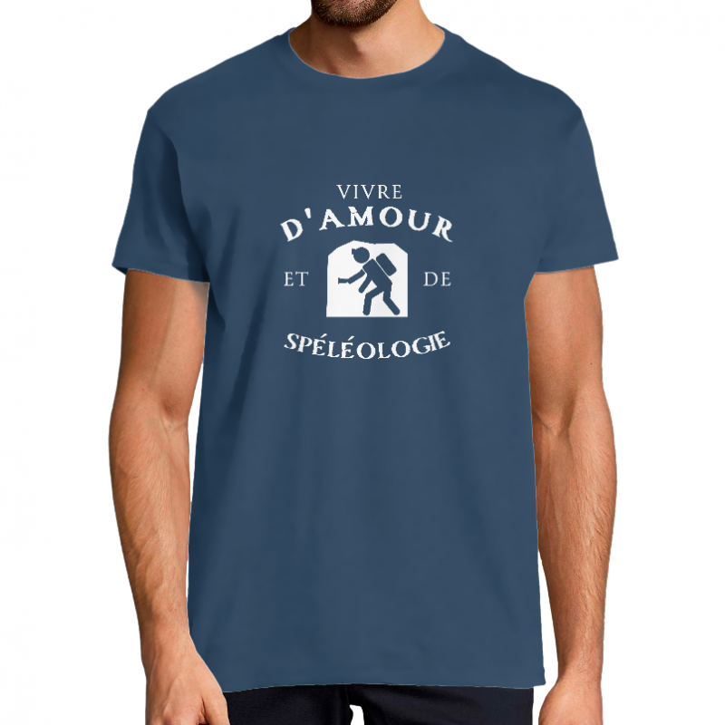 T-SHIRT VIVRE D'AMOUR ET DE SPÉLÉOLOGIE POUR HOMME