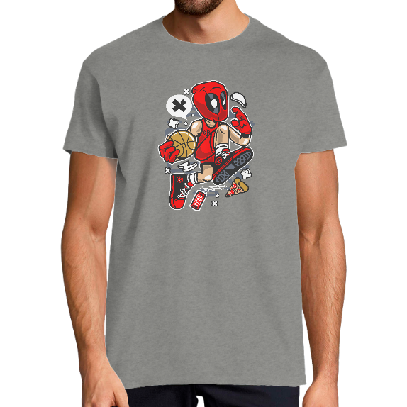 T-SHIRT DEADPOOL BASKETBALL HOMME