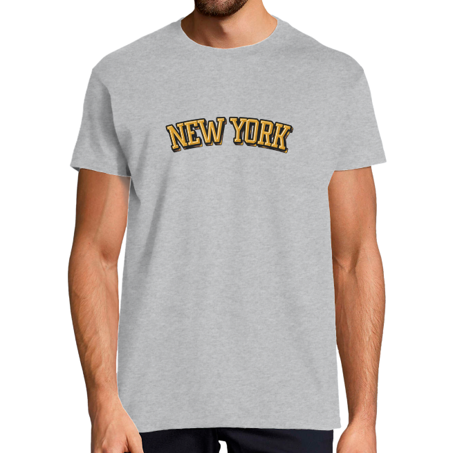 T-SHIRT NEW YORK JAUNE HOMME 