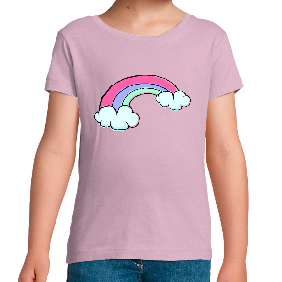 T-SHIRT ARC-EN-CIEL DE LICORNE FILLE