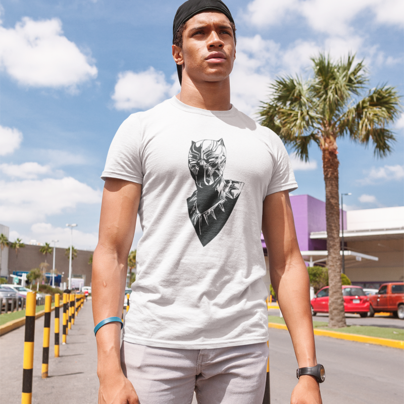 T-SHIRT BLACK PANTHER HOMME