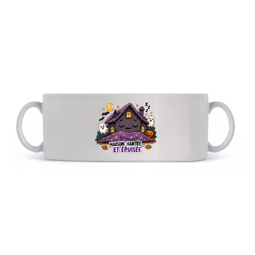 Mug Halloween « Maison Hantée… et Épuisée »