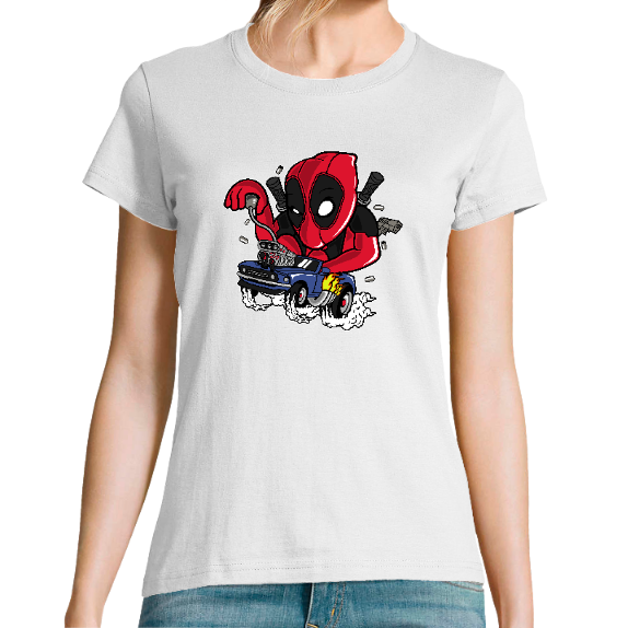 T-SHIRT DEADPOOL RACER FEMME