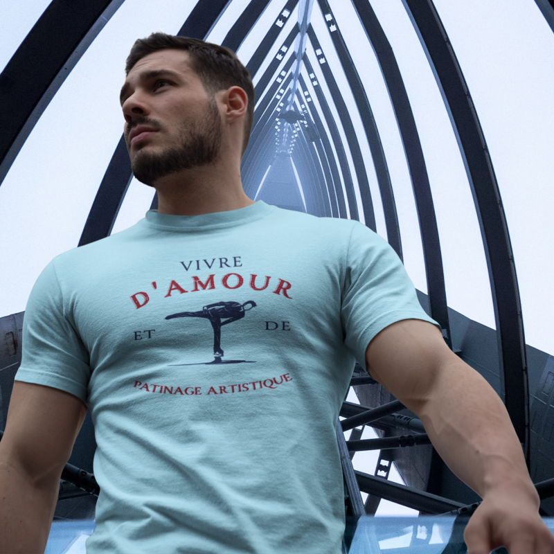 T-SHIRT VIVRE D'AMOUR ET DE PATINAGE ARTISTIQUE POUR HOMME