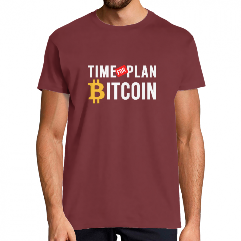 T-SHIRT TIME FOR PLAN BITCOIN HOMME