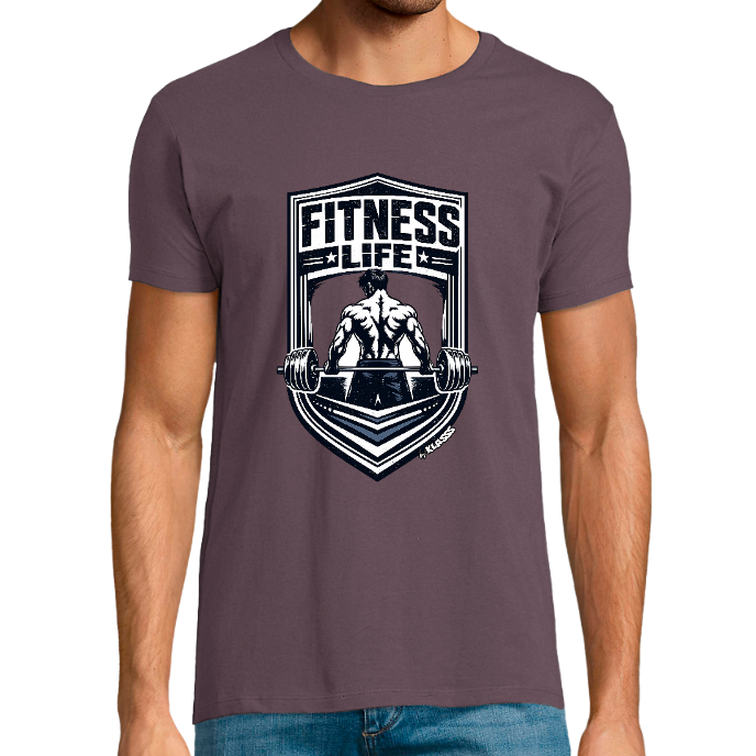T-shirt Homme  REGENT FIT KLASSS "FITNESS LIFE" col rond, STYLE SPORT