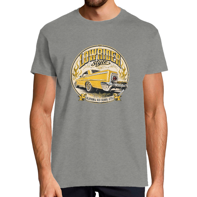 T-SHIRT HOMME "LOWRIDER Vintage Yellow" KLASSS col rond