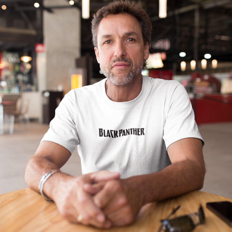 T-SHIRT BLACK PANTHER TITLE HOMME