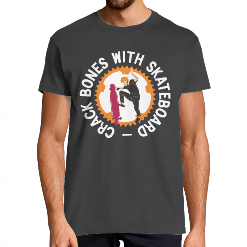 T-SHIRT CRACK BONES WITH SKATEBOARD