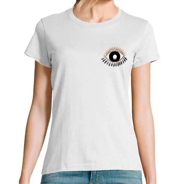 T-SHIRT OEIL NOIR ET DORE