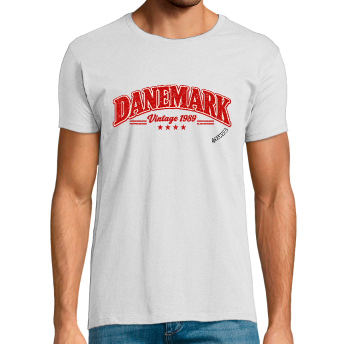 T-SHIRT HOMME KLASSS FIT "DANEMARK VINTAGE 1989", Design Original