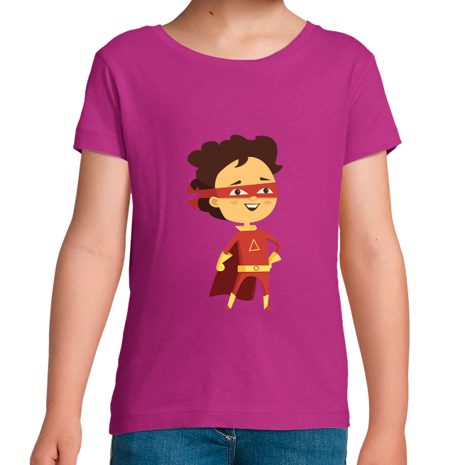 T-SHIRT SUPER-HÉROS FORCE ROUGE FILLE