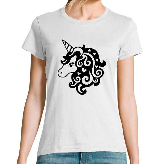 T-SHIRT DESSIN DE LICORNE FEMME