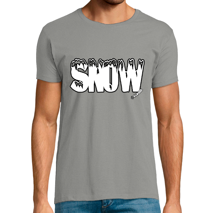 T-SHIRT FIT HOMME KLASSS "SNOW", Design Original coupe ajustée