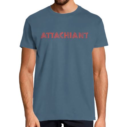 Face T-SHIRT ATTACHIANT DESIGN ROUGE