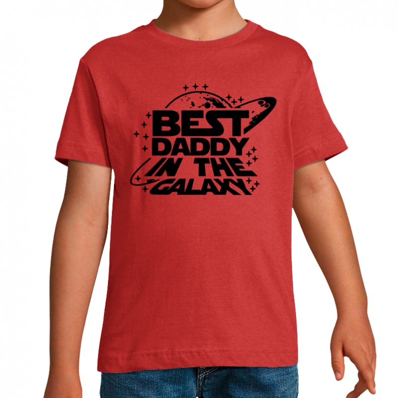 Face T-SHIRT BEST DADDY IN THE GALAXY GARÇON