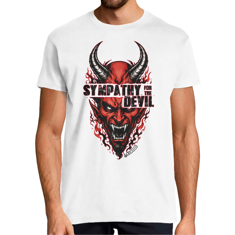 T-SHIRT HOMME KLASSS MUSIQUE "SYMPATHY FOR THE DEVIL", col rond 150 gr