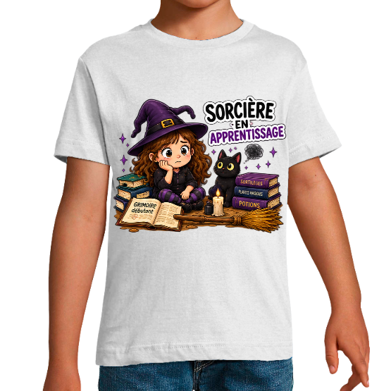 T-shirt Halloween « Sorcière en Apprentissage »