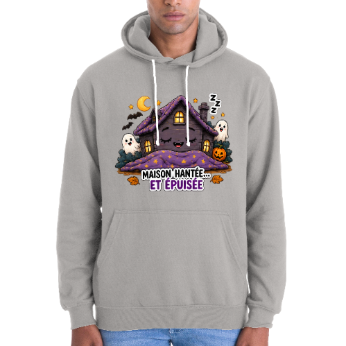 Sweat Halloween ado adulte Maison hantée… et épuisée