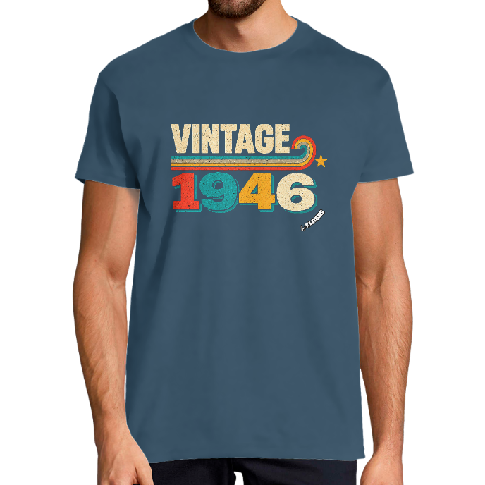 T-SHIRT HOMME KLASSS VINTAGE 1946" - Coupe Universelle, design Original