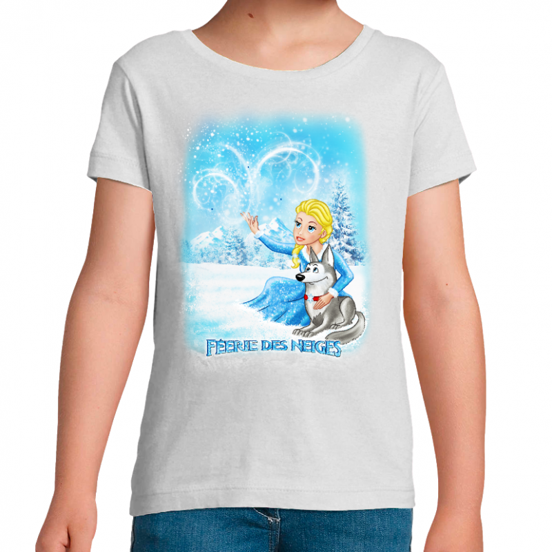 Face T-SHIRT FILLE - FEERIE DES NEIGES