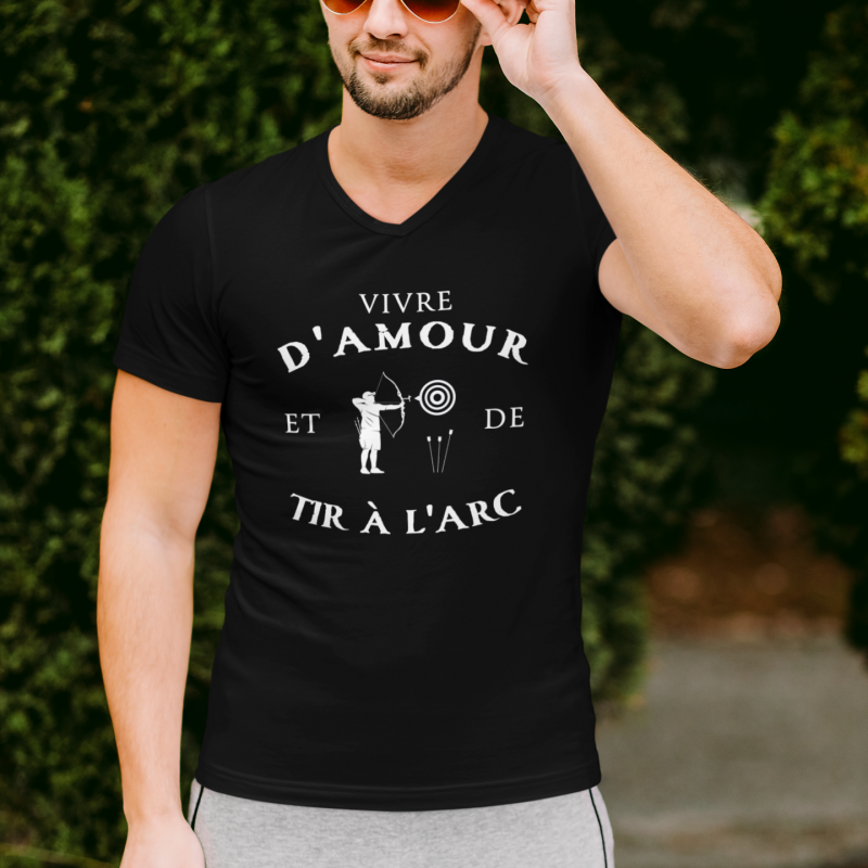 T-SHIRT VIVRE D'AMOUR ET DE TIR À L'ARC POUR HOMME