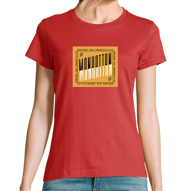 T-SHIRT MANHATTAN DOUBLE COULEUR FEMME 