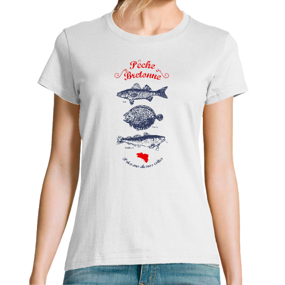 T-shirt   PECHE BRETONNE cadeau de Bretagne