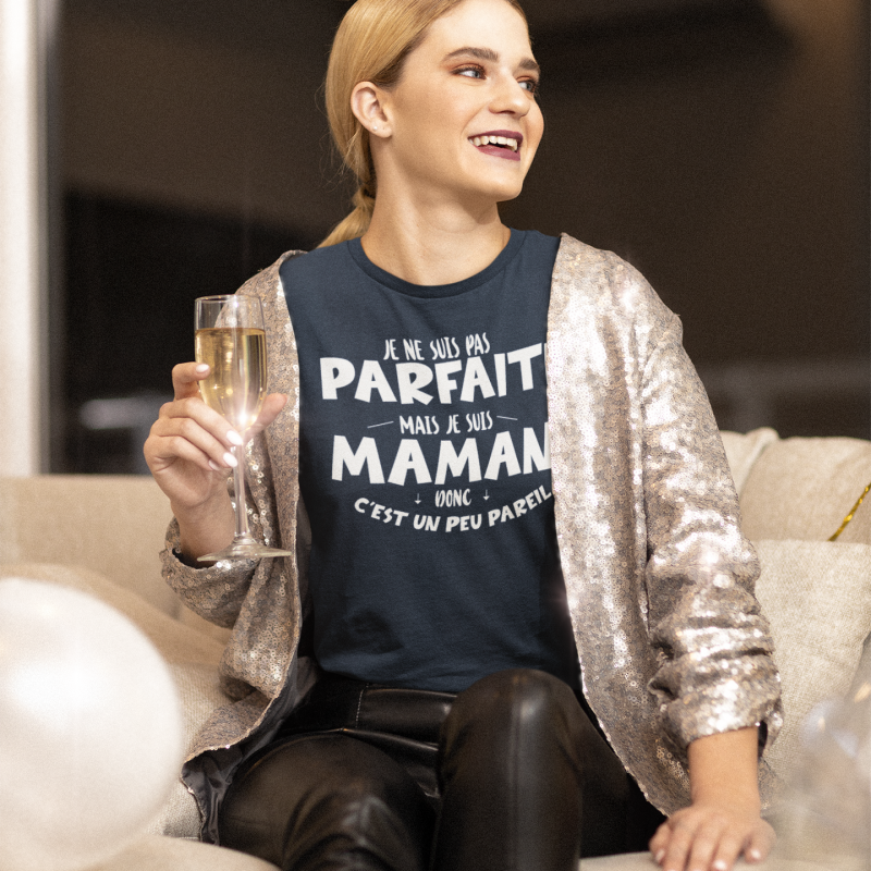 T-shirt je ne suis pas parfaite mais je suis maman...