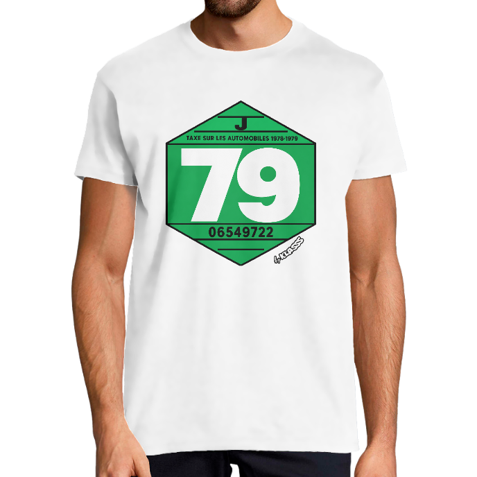 T-shirt Homme VINTAGE KLASSS "VIGNETTE 1979" col rond, Coupe universelle