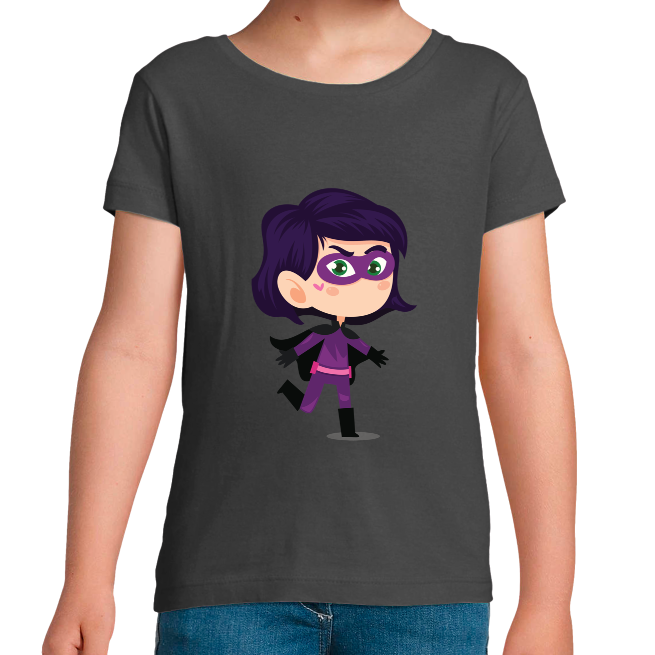 T-SHIRT SUPER-HÉROS FORCE NOIR FILLE
