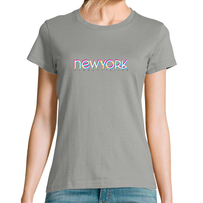 T-SHIRT NEW YORK BLANC FEMME 