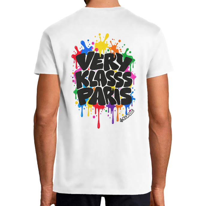 T-shirt Homme KLASSS "VERY KLASSS PARIS PAINT Collection", Design Original, col rond 