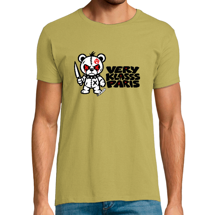 T-shirt Homme FIT KLASSS "VERY KLASSS PARIS TEDDY PUNK", Design Original, col rond 