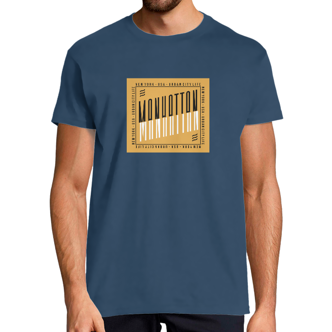 T-SHIRT MANHATTAN DOUBLE COULEUR HOMME 