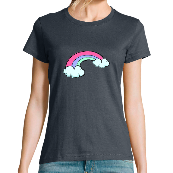 Face T-SHIRT ARC-EN-CIEL DE LICORNE FEMME