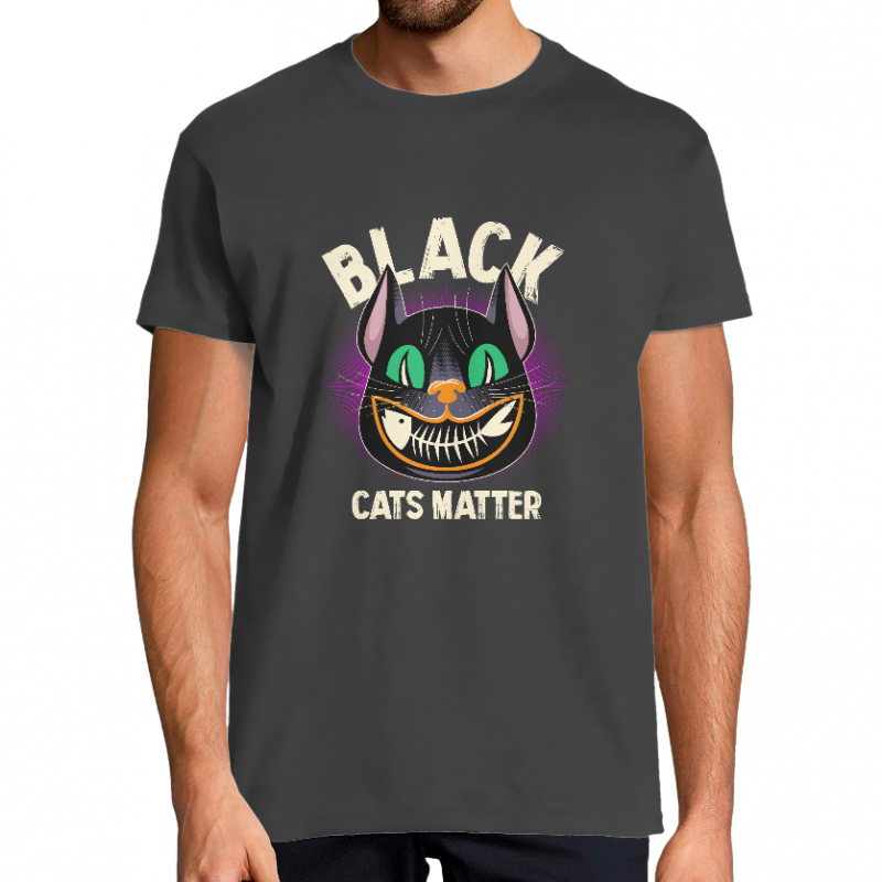 T-SHIRT CHAT BLACK CATS MATTER HOMME