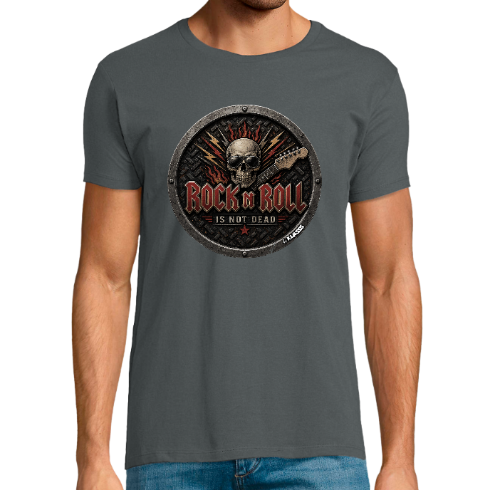 T-shirt Homme col rond REGENT FIT KLASSS "ROCK N ROLL IS NOT DEAD"