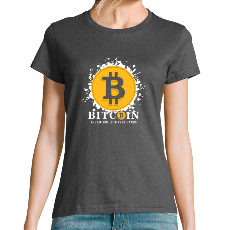 T-SHIRT BITCOIN THE FUTURE IN YOUR HANDS FEMME
