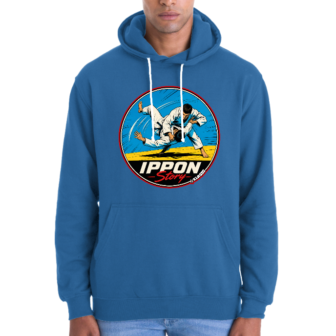 SWEAT A CAPUCHE HOMME KLASSS VINTAGE SPORT "IPPON STORY" - production certifiée WRAP