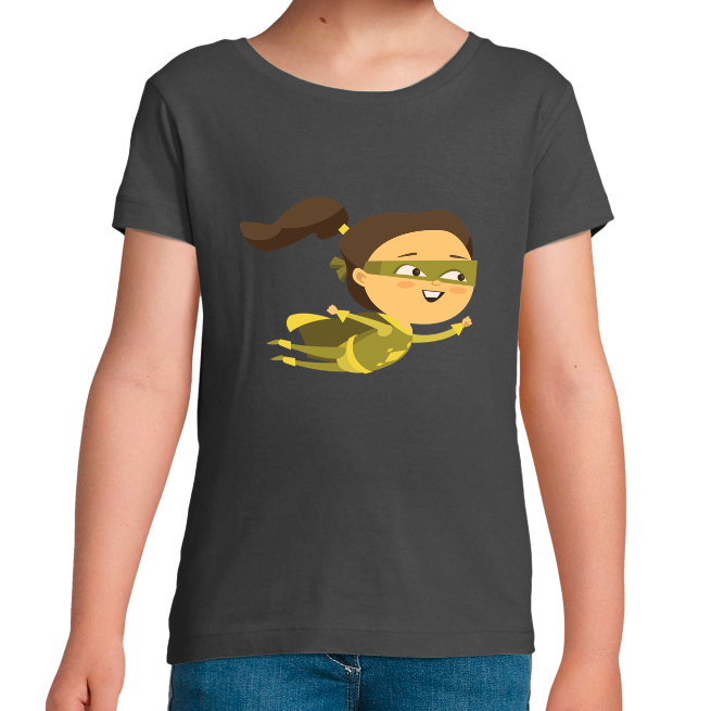 T-SHIRT SUPER-HÉROS VOLANT FILLE