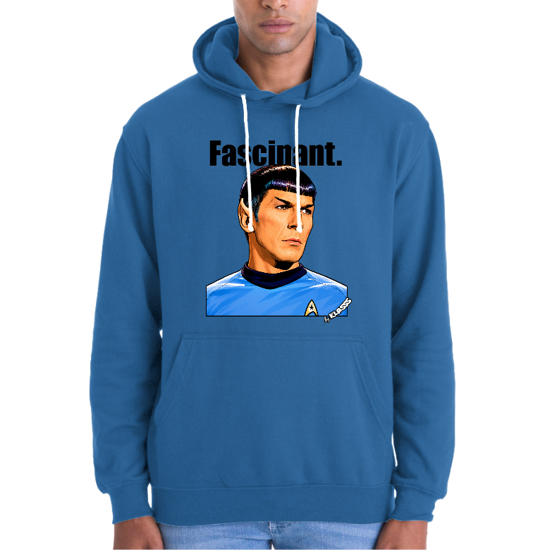 SWEAT A CAPUCHE HOMME KLASSS VINTAGE SERIE TV "FASCINANT SPOCK" - production certifiée WRAP