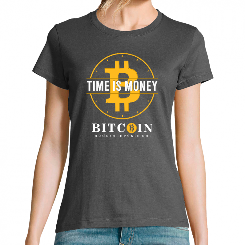 T-SHIRT BITCOIN TIME IS MONEY FEMME