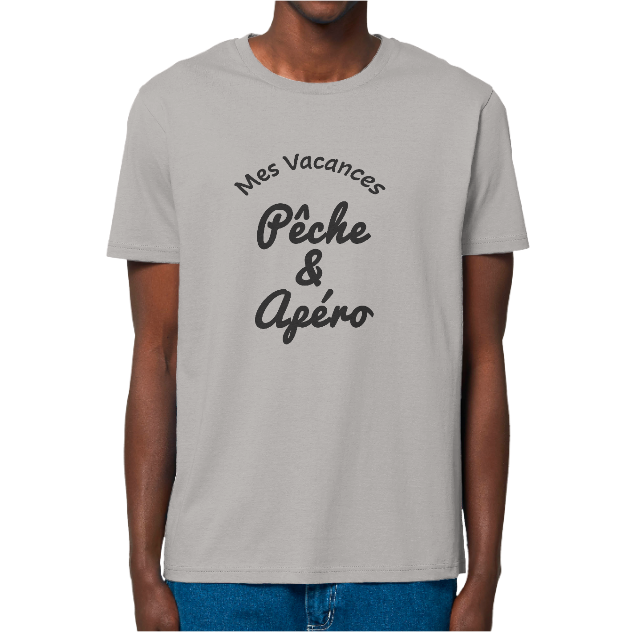 T-shirt Homme Bio – Mes Vacances Pêche & Apéro
