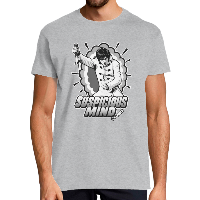 T-SHIRT HOMME KLASSS "SUSPICIOUS MIND" VINTAGE MUSIQUE ROCK