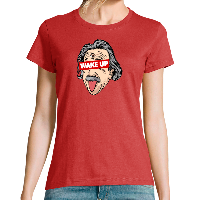 T-SHIRT EINSTEIN WAKE UP FEMME