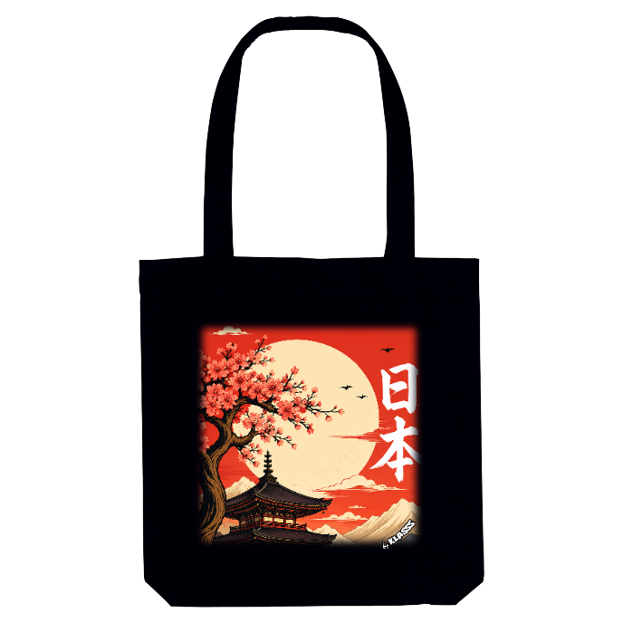 TOTE BAG KLASSS NOIR  "JAPAN ART Z", style japonais
