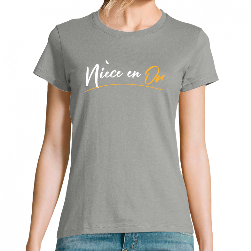 Face T-shirt nièce en or