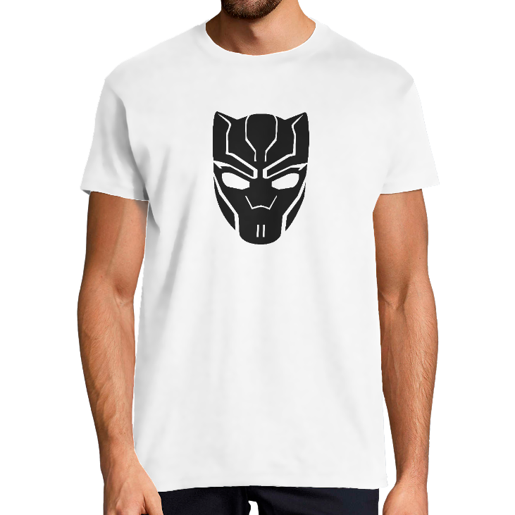 T-SHIRT BLACK PANTHER MASK HOMME